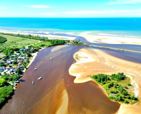 Foto aérea de Barra Nova - Turismo em Guriri
