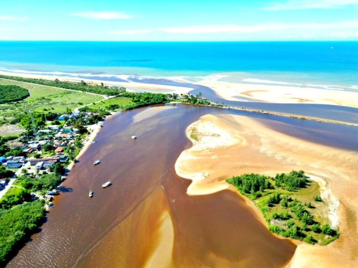 Foto aérea de Barra Nova - Turismo em Guriri