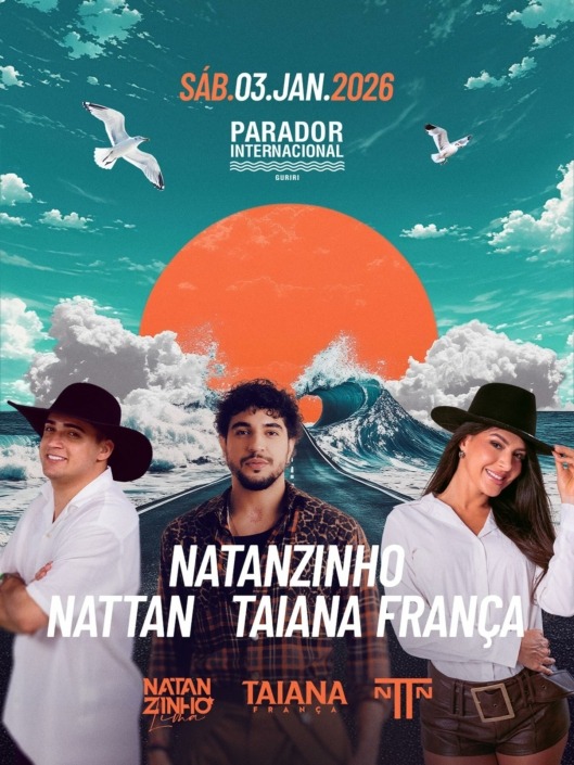 Natanzinho, Natan e Taina França em Guriri no Parador Internacional 2026