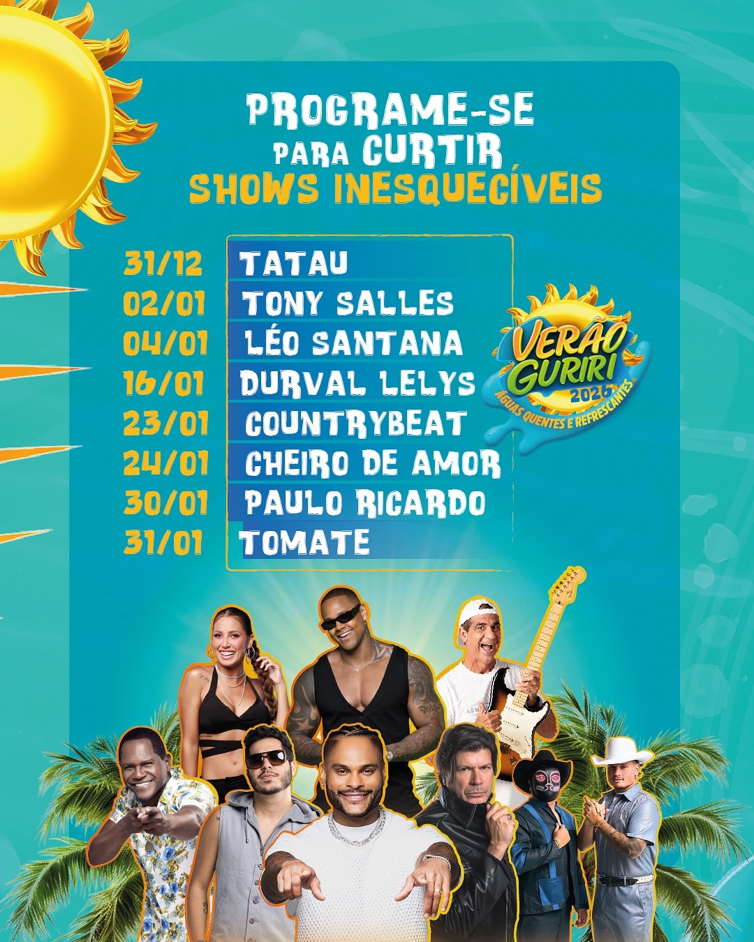 Programação réveillon Guriri