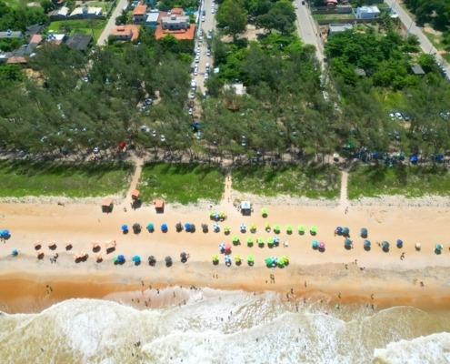 Praia do Bosque Guriri fotos aéreas (7) Foto aérea da frente Praia do Bosque Guriri