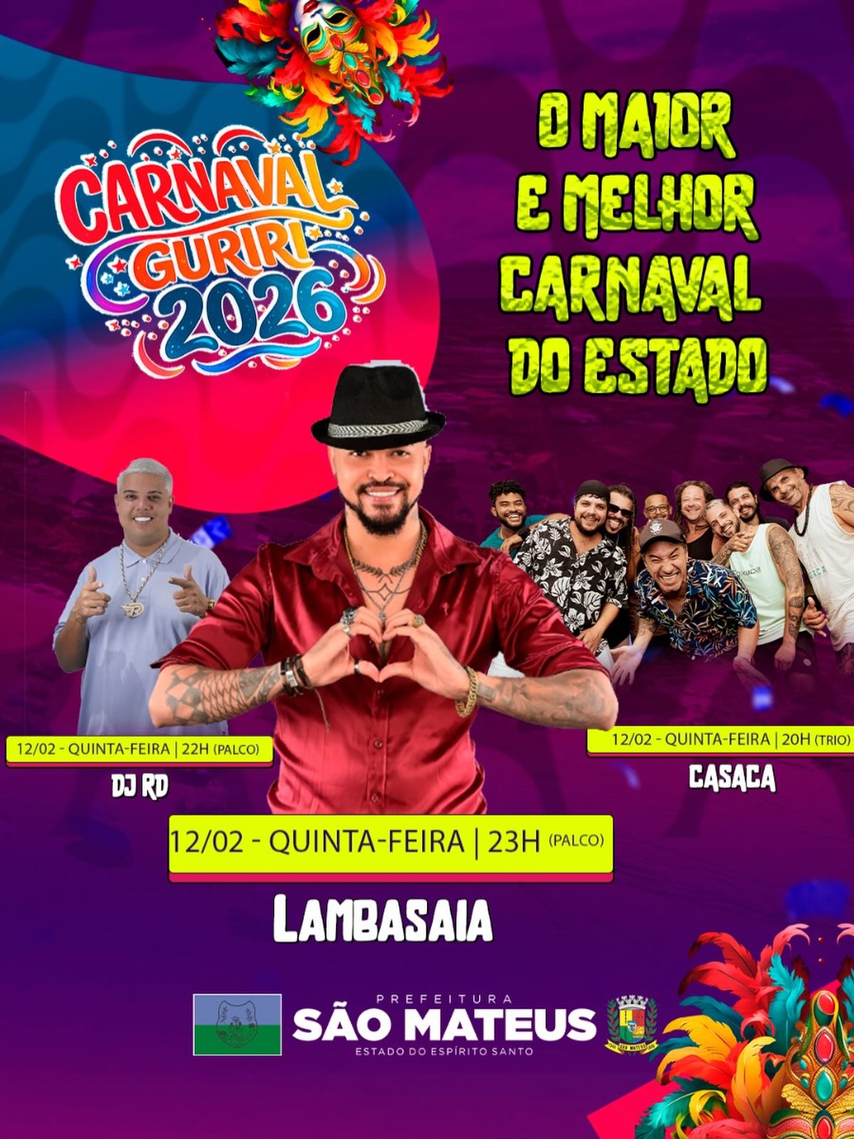 Programação carnaval guriri 2026 12-02