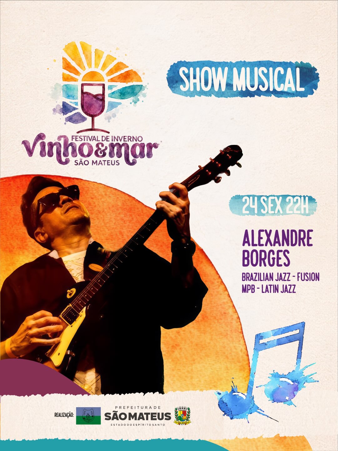 Alexandre Borges no Festival gastronomico Vinho e Mar 2026 em Guriri