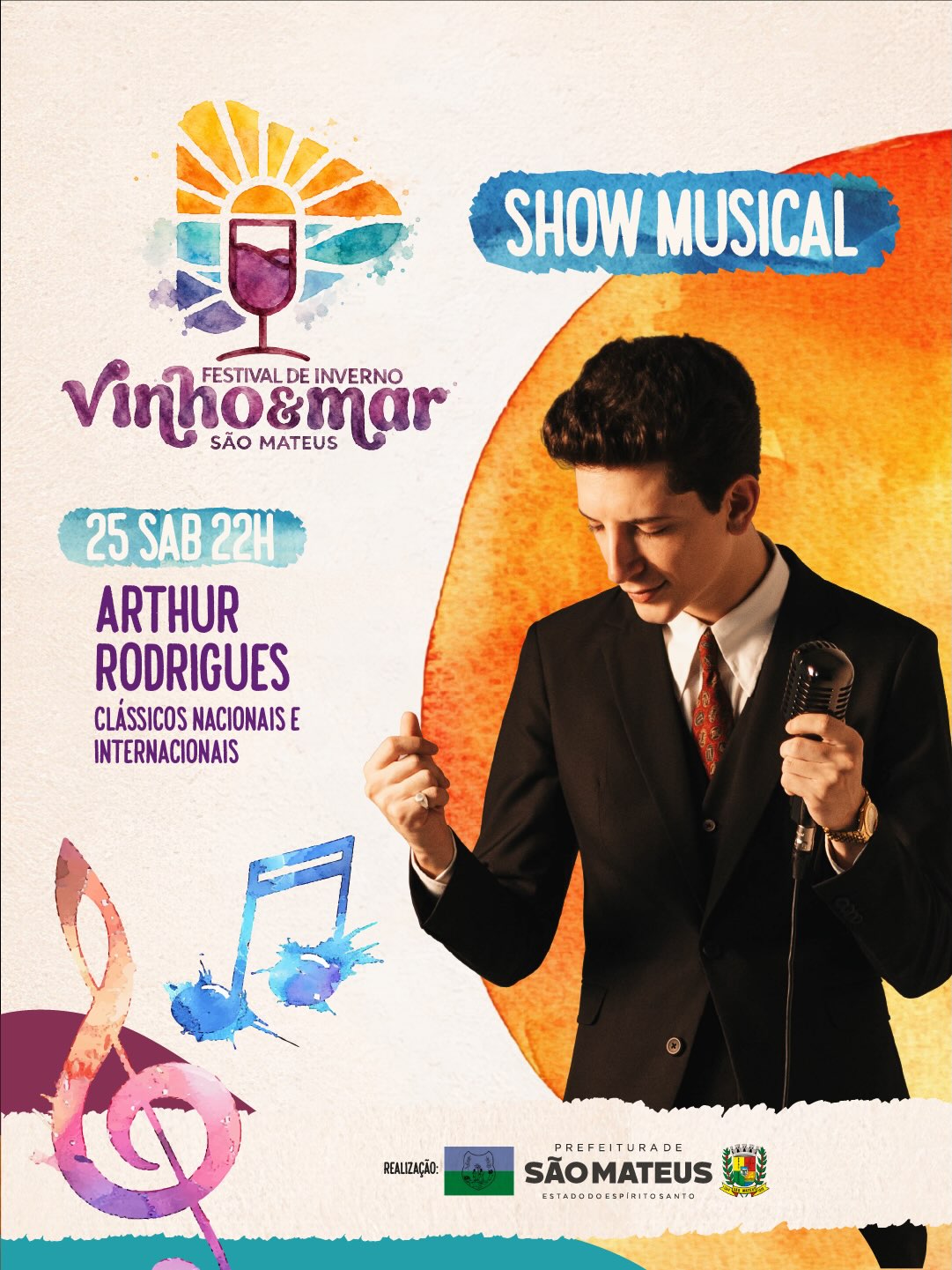 Andre Rodrigues no Festival gastronomico Vinho e Mar 2026 em Guriri