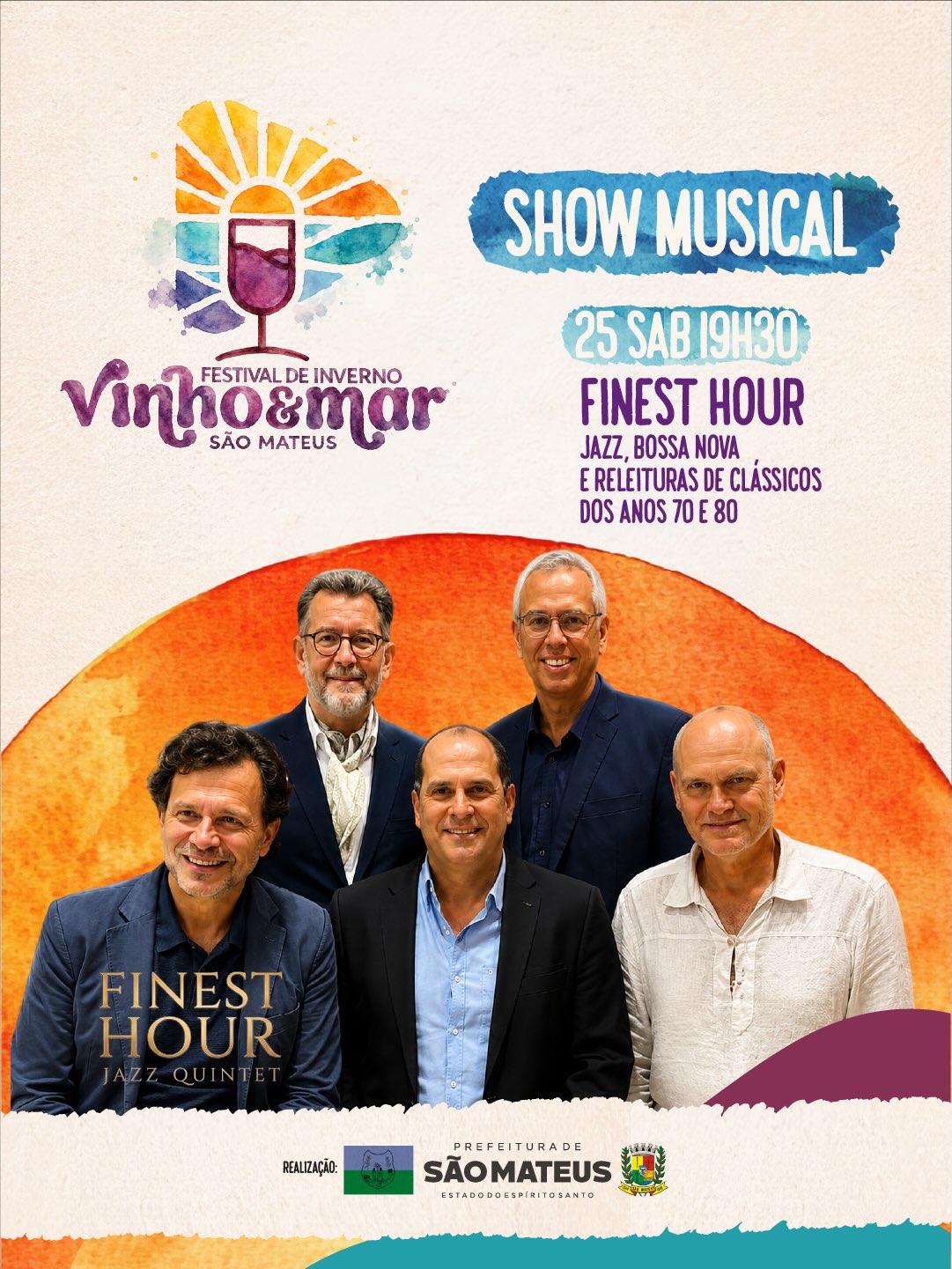 Finest Hour no Festival gastronomico Vinho e Mar 2026 em Guriri