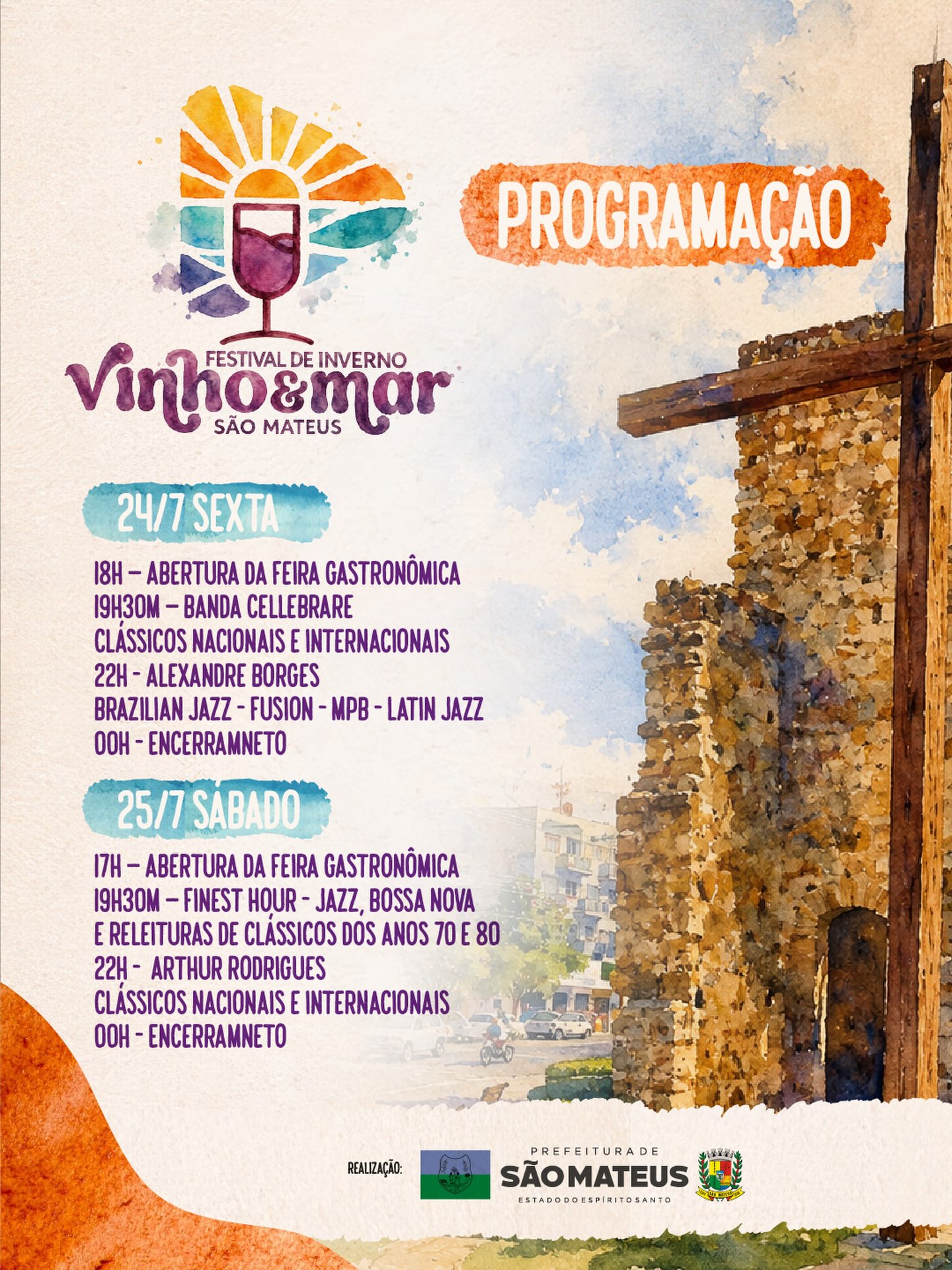 Programação Festival gastronomico Vinho e Mar